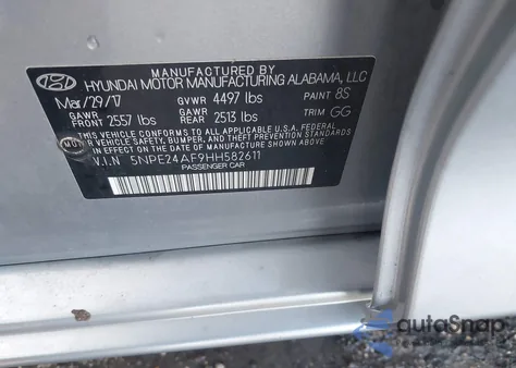 2017 Hyundai Sonata Se from USA, damaged, VIN 5NPE24AF9HH582611